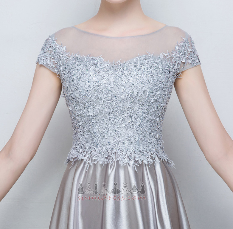 Short Sleeves Ankle Length Natural Waist A-Line Bateau Elegant Bridesmaid Dress
