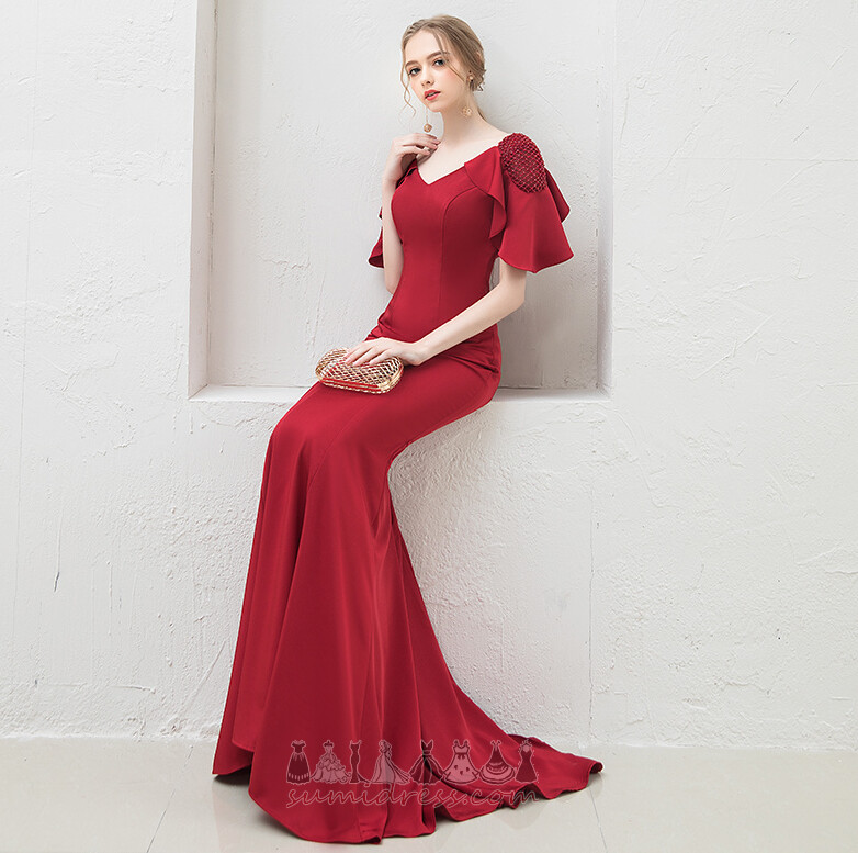 Short Sleeves Loose Sleeves Long Thin V-Neck Cascading Evening gown