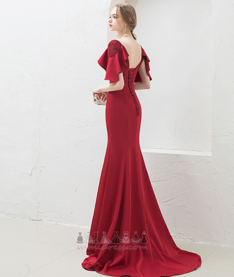 Short Sleeves Loose Sleeves Long Thin V-Neck Cascading Evening gown