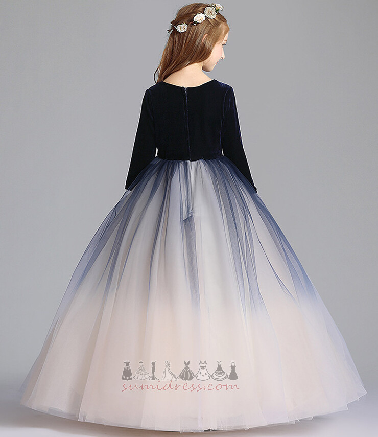 Show/Performance Elegant Floor Length Zipper Up Natural Waist Flower Girl Dress