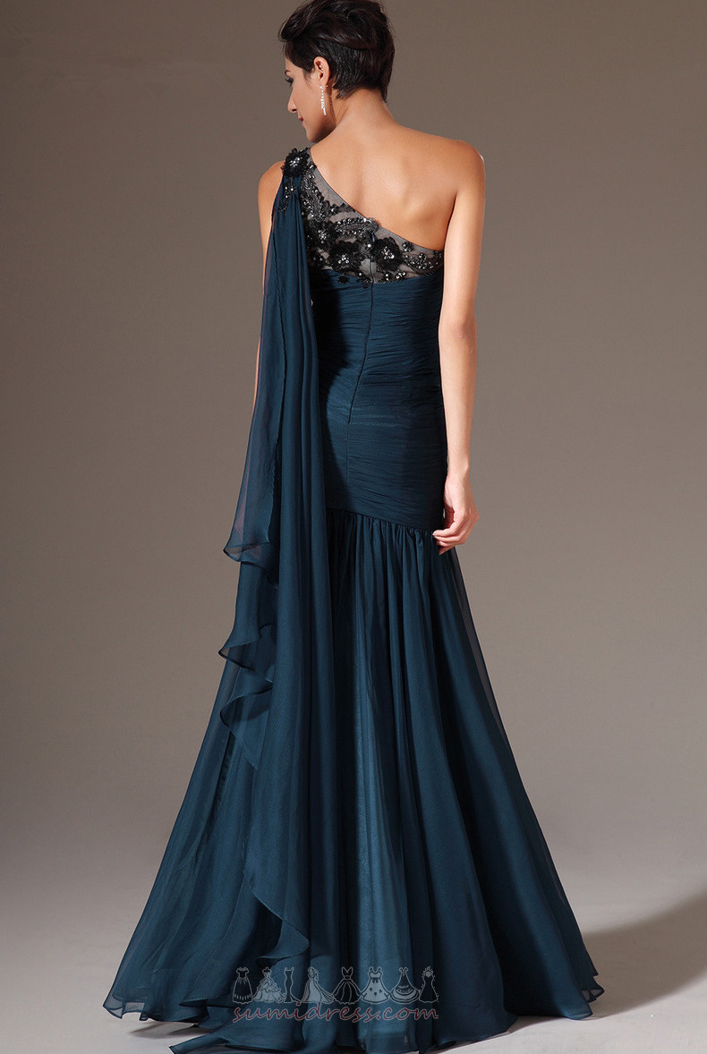 Show/Performance Sleeveless Jewel Bodice Floor Length Zipper Up Chiffon Evening Dress