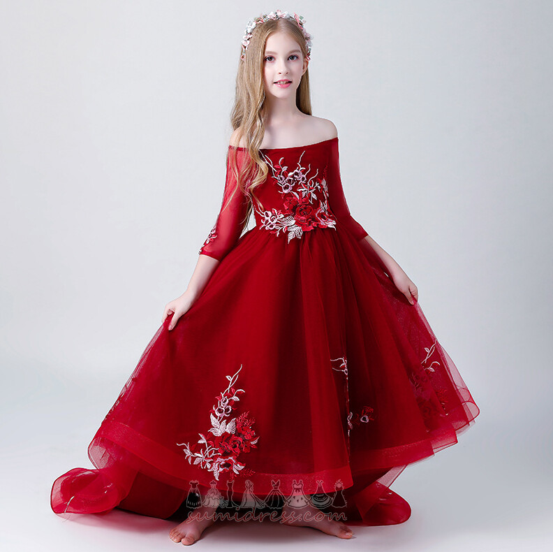 Show/Performance Tulle A-Line Natural Waist Medium Long Flower Girl Dress