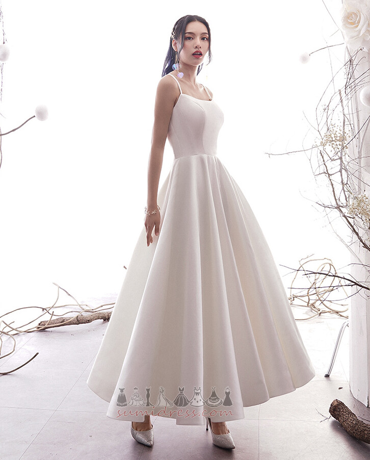 Simple Backless Natural Waist Summer A-Line Sleeveless Wedding Dress