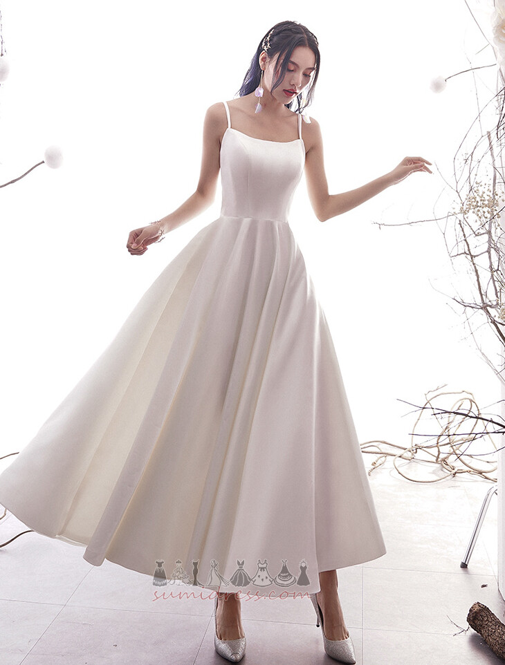 Simple Backless Natural Waist Summer A-Line Sleeveless Wedding Dress