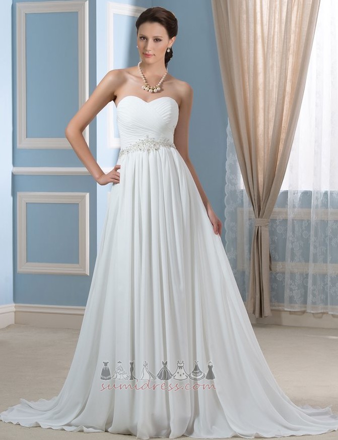 Simple Long Ruched A Line Strapless Natural Waist Wedding skirt