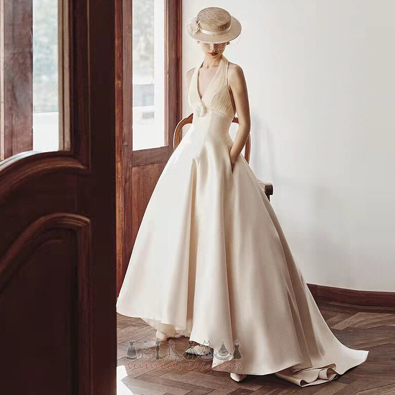середа природні Талія безрукавний атлас лінія асиметричний Весільна сукня