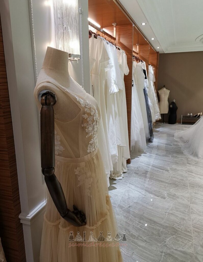 середа V-подібним вирізом безрукавний аплікації довжина підлоги Весільна сукня