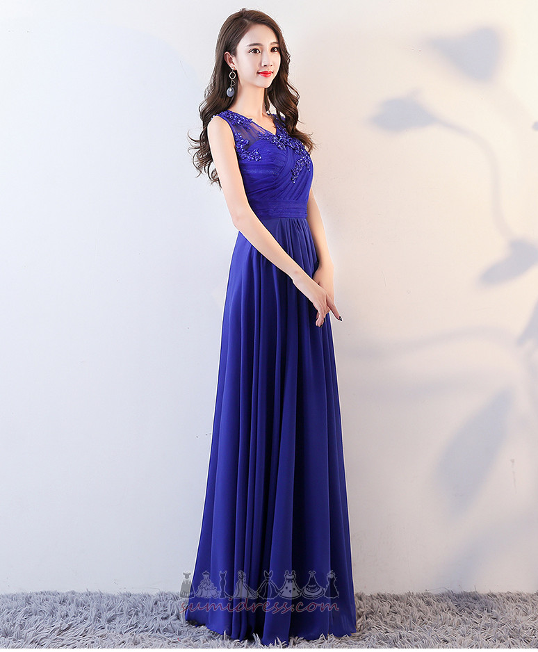 Skladaný Bodice Čipka Lopta Prírodné pása Elegantné Dĺžka podlahy Družičky šaty