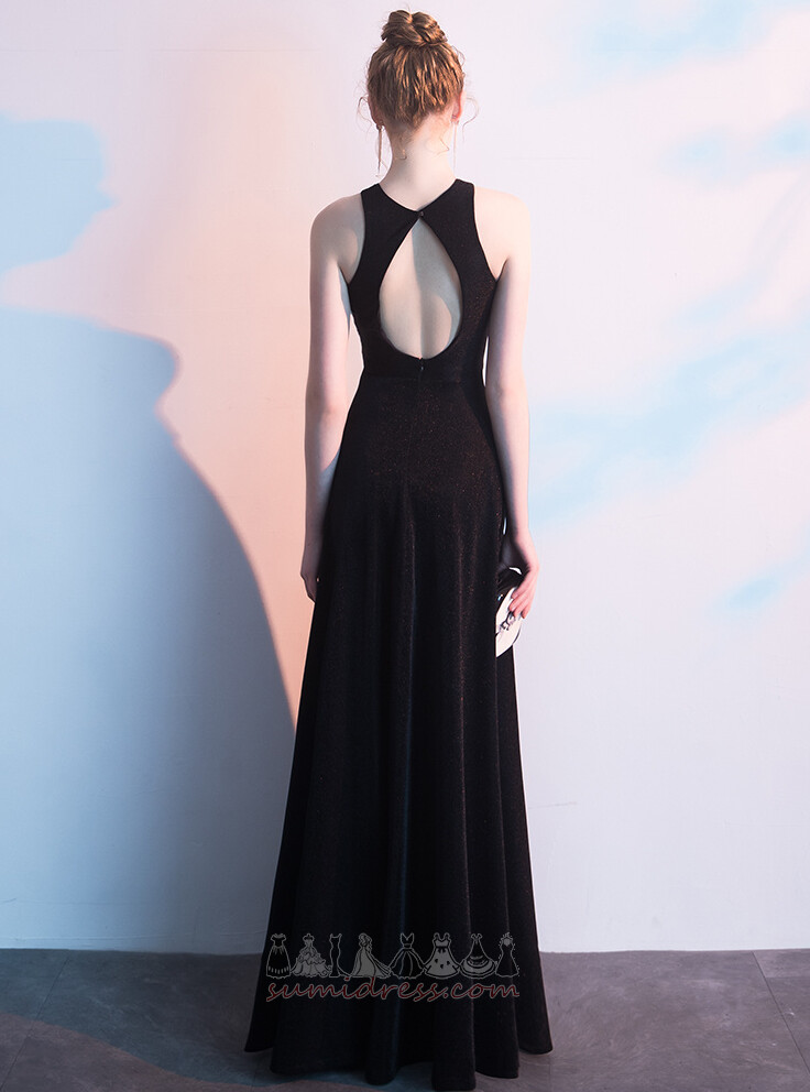 Sleeveless A-Line Ankle Length Natural Waist Keyhole Back banquet Evening Dress