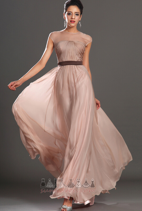 Sleeveless Ankle Length Composite Chiffon Jewel Apple Tulle Overlay Evening Dress