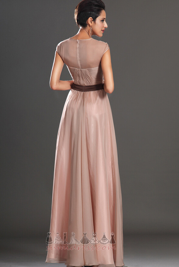 Sleeveless Ankle Length Composite Chiffon Jewel Apple Tulle Overlay Evening Dress