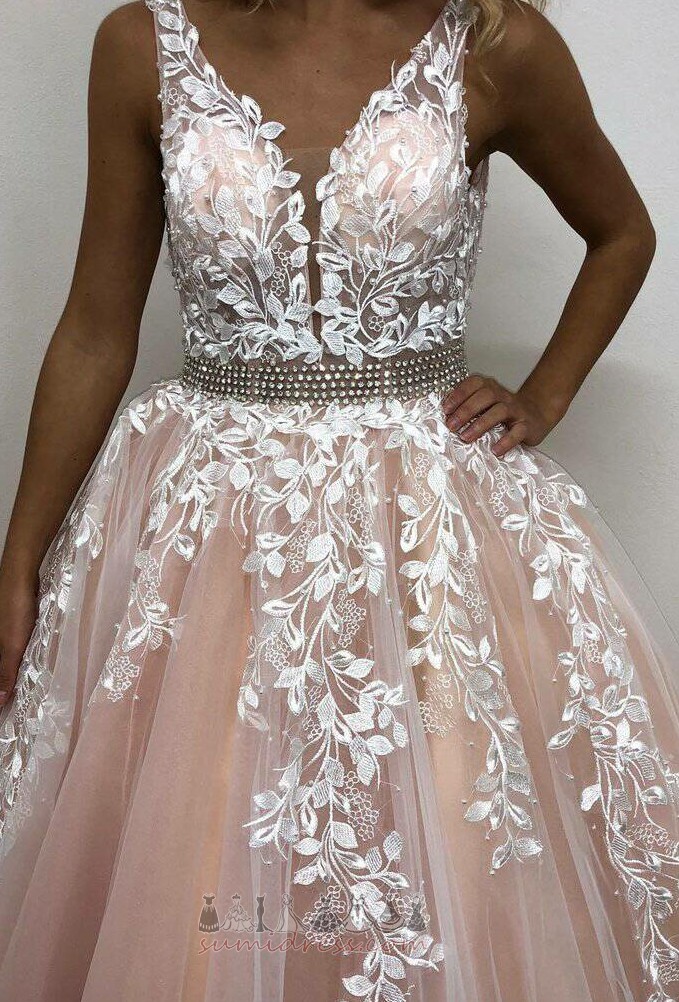 Sleeveless Ball Formal Applique Floor Length Lace Prom Dress
