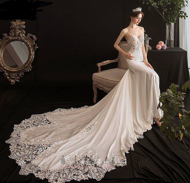 Sleeveless Beading Hall Sexy Lace-up Satin Wedding Dress