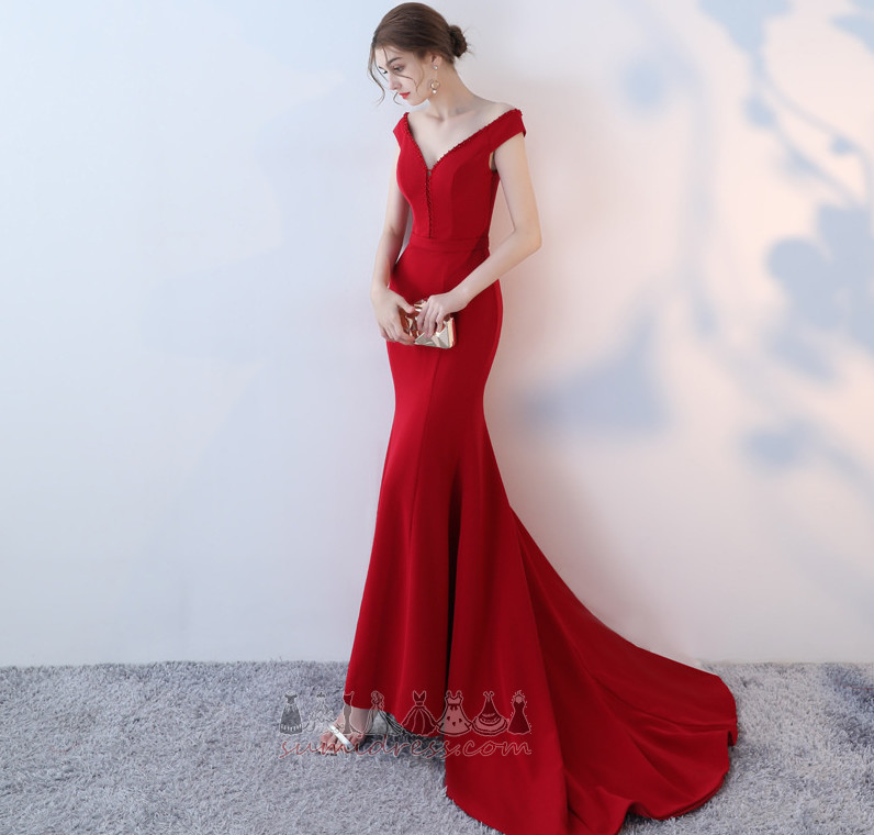 Sleeveless Beading V-Neck Long Medium Elegant Evening Dress