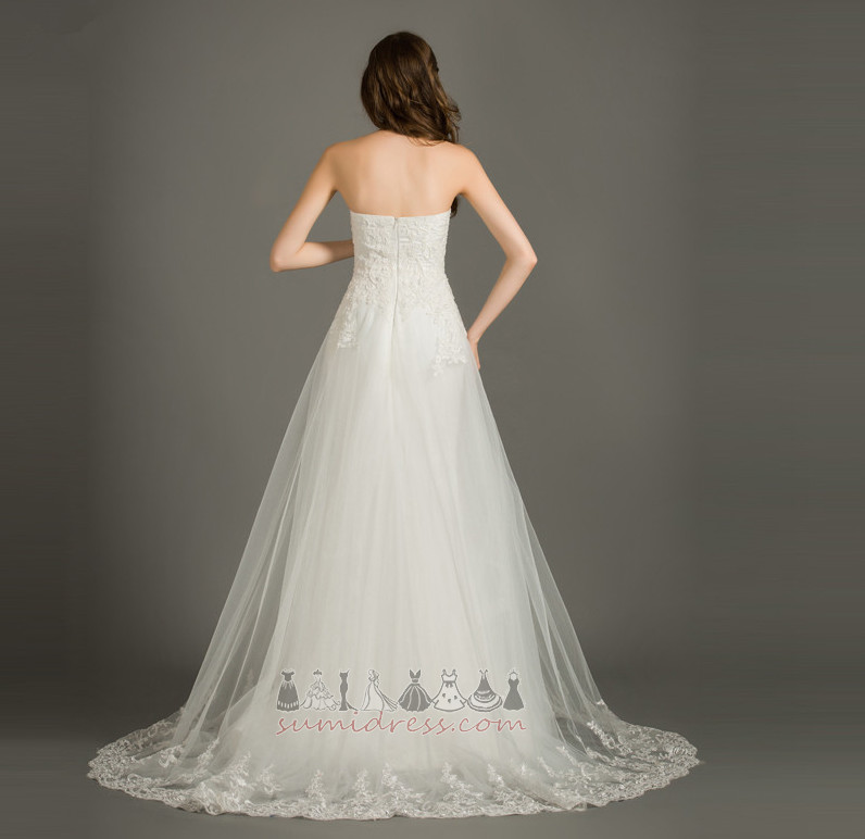Sleeveless Court Train Tulle A-Line Beach Elegant Wedding skirt