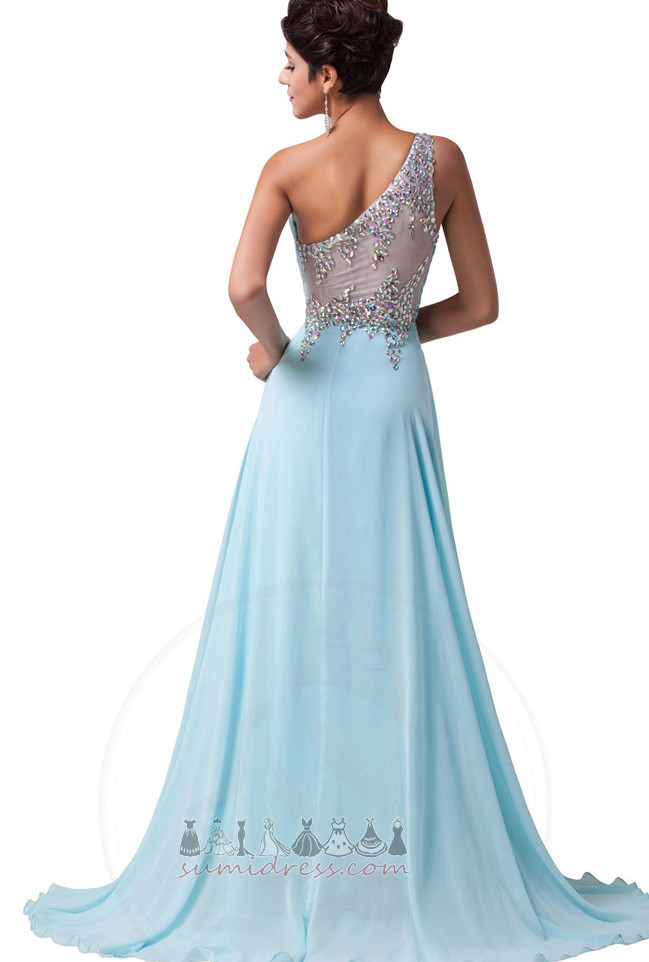 Sleeveless Crystal Natural Waist Medium Sheer Back A-Line Evening Dress
