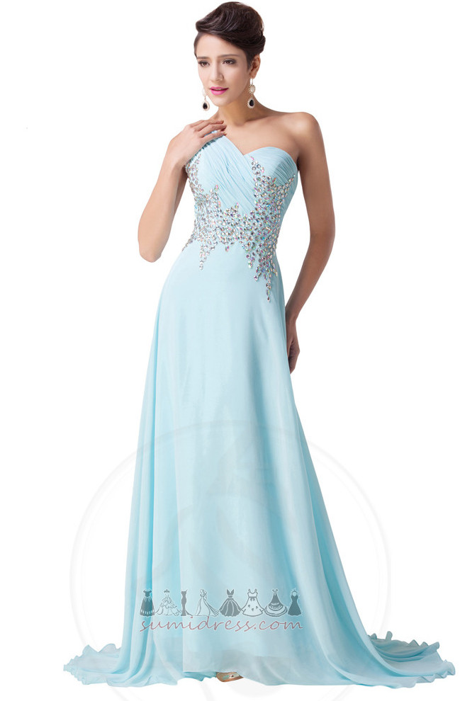 Sleeveless Crystal Natural Waist Medium Sheer Back A-Line Evening Dress