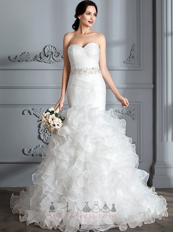 Sleeveless Elegant Hall Spring Draped Beaded Belt Wedding Dress