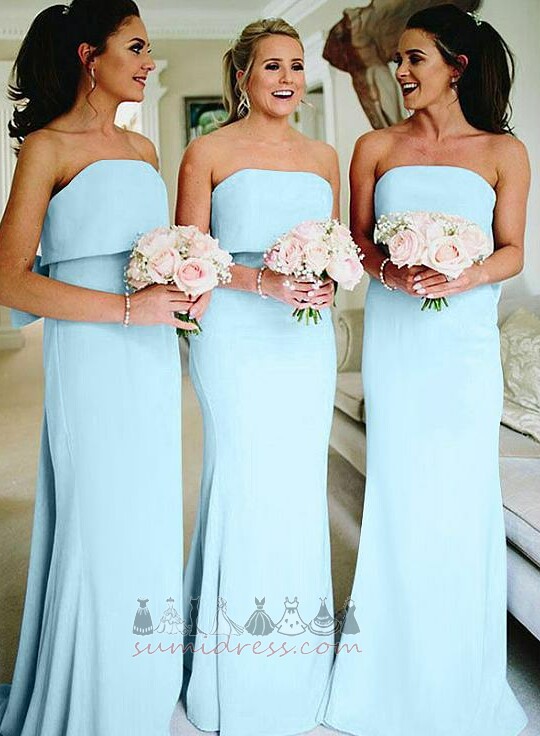 Sleeveless Formal Accented Bow Zipper Up Draped Strapless Bridesmaid Dress