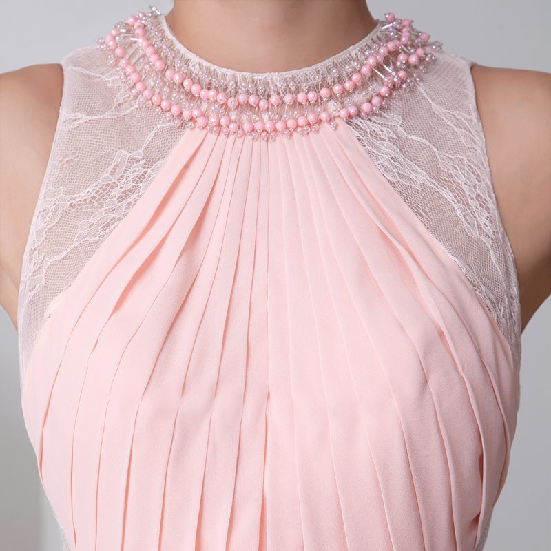 Sleeveless Formal Lace banquet Jewel A-Line Evening Dress