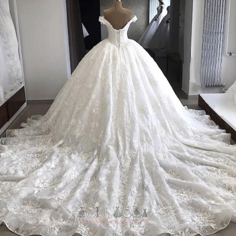 Sleeveless Lace-up Lace Overlay Natural Waist Hall Spring Wedding Dress