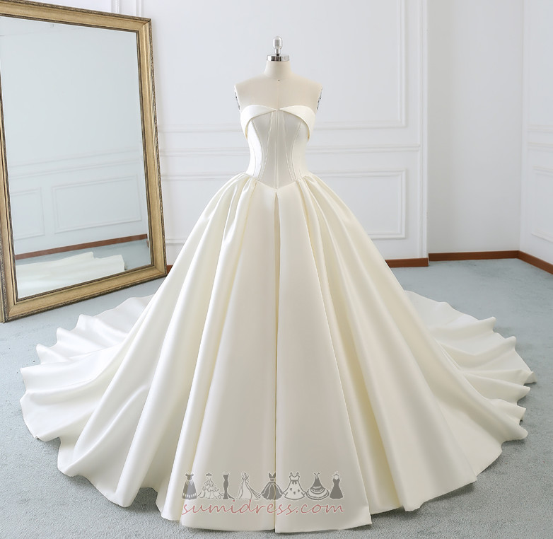 Sleeveless Medium Fall A-Line Long Simple Wedding Dress