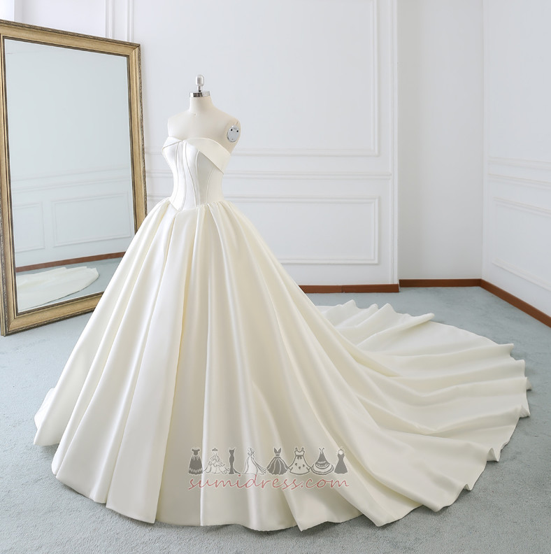 Sleeveless Medium Fall A-Line Long Simple Wedding Dress