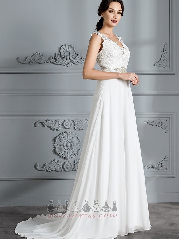 Sleeveless Medium Natural Waist Elegant Chiffon Beach Wedding Dress