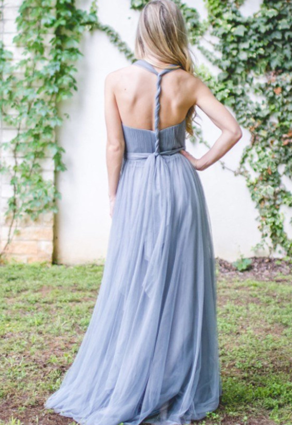 Sleeveless Natural Waist A Line Triangle pleat Pleated Bodice One Shoulder Bridesmaid Dress