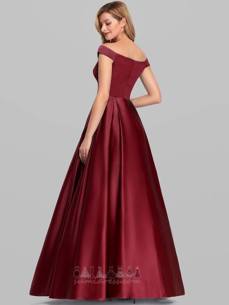 Sleeveless Natural Waist Floor Length A-Line Elegant Deep v-Neck Evening Dress