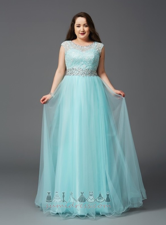 Sleeveless Natural Waist Formal Tulle Beading Lace Overlay Evening Dress
