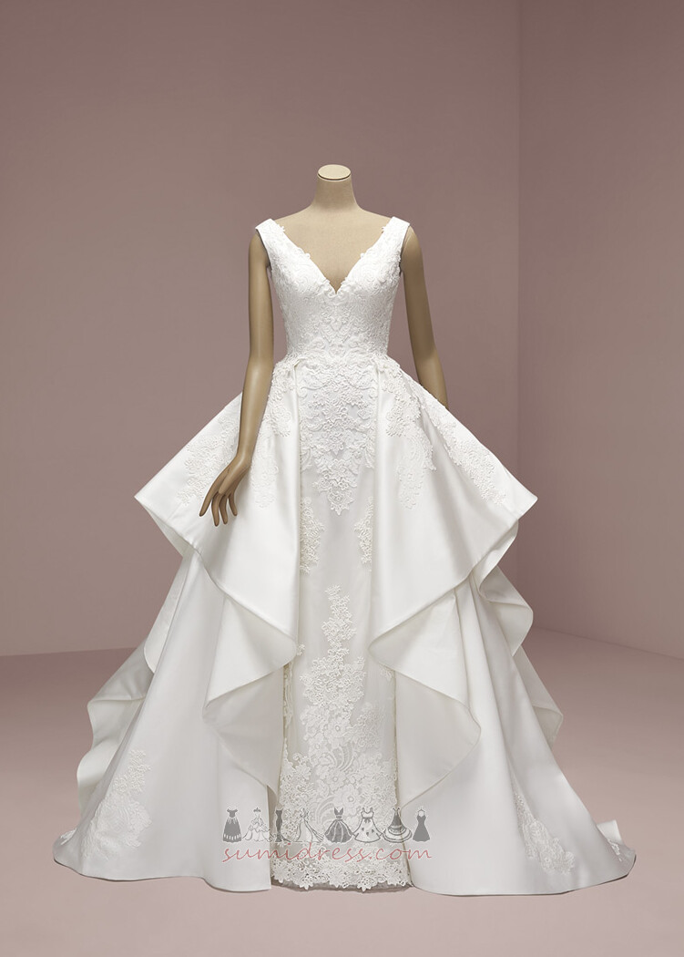 Sleeveless Natural Waist Long Zipper Up Medium A-Line Wedding Dress