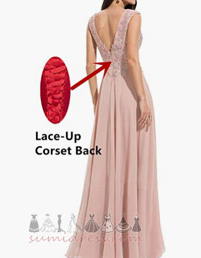 Sleeveless Natural Waist Medium Deep v-Neck Floor Length V-Neck Evening Dress
