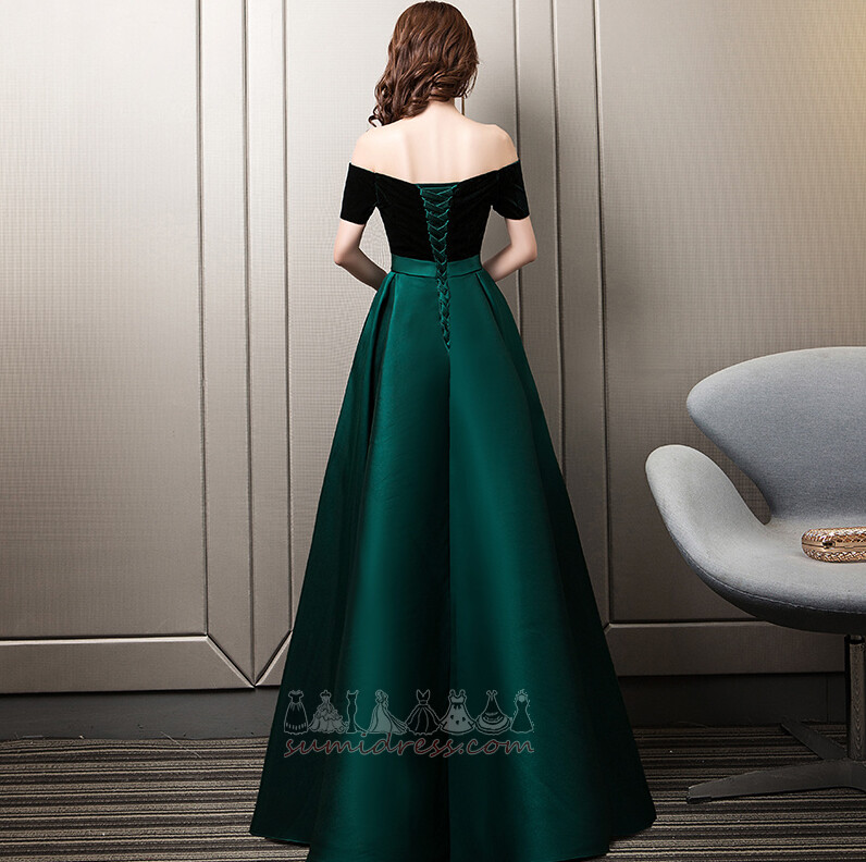 Sleeveless Pockets Formal Satin A-Line Plus Size Prom Dress
