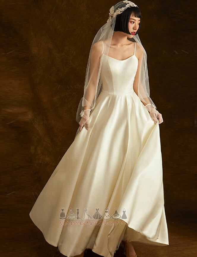 Sleeveless Satin Inverted Triangle Natural Waist Criss-Cross Wedding skirt