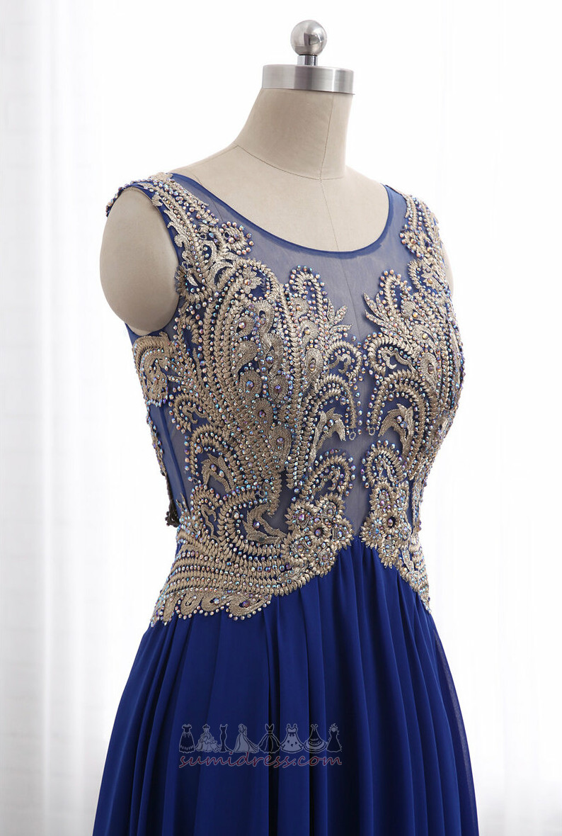 Sleeveless Scoop Rectangle Jewel Bodice Floor Length Summer Evening Dress
