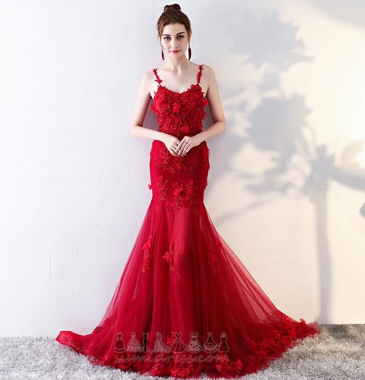 Sleeveless Sexy Long Lace Overlay Thin Mermaid Prom Dress