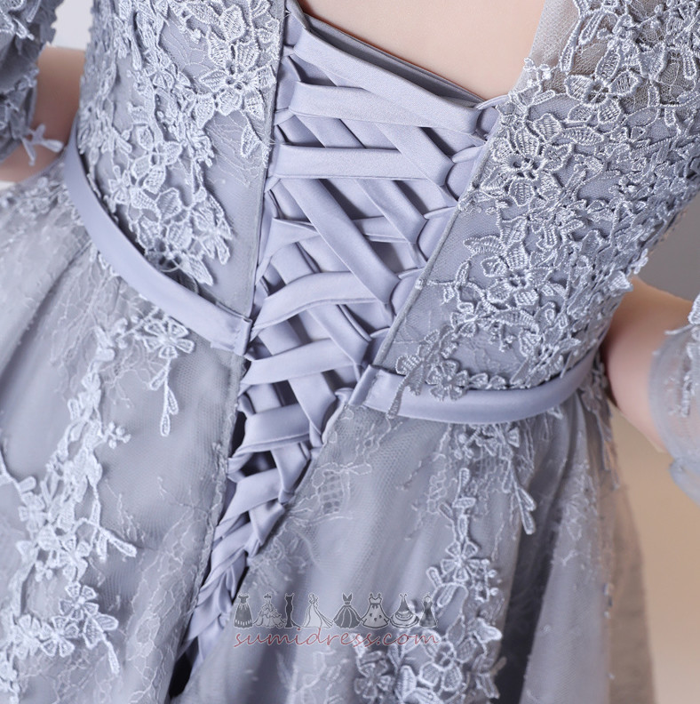 Snøring Halvlang Middels Lace Kne-lengde Bankett Brudepike kjole