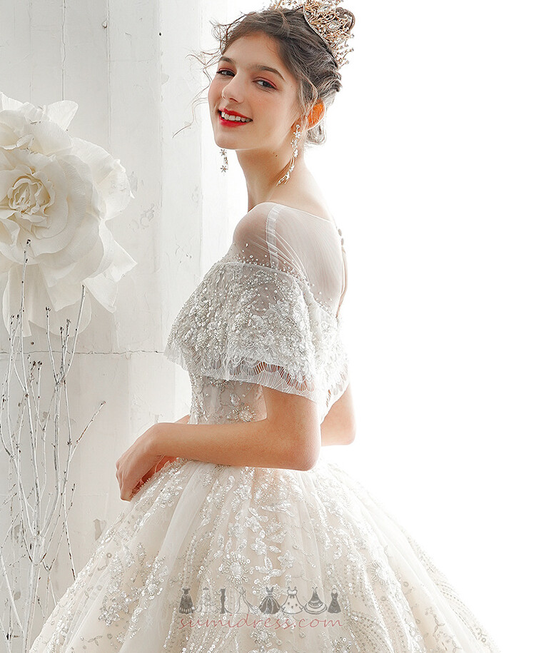совок Зоряний драпіровані блоковані рукава Босоніжки безрукавний Весільна сукня