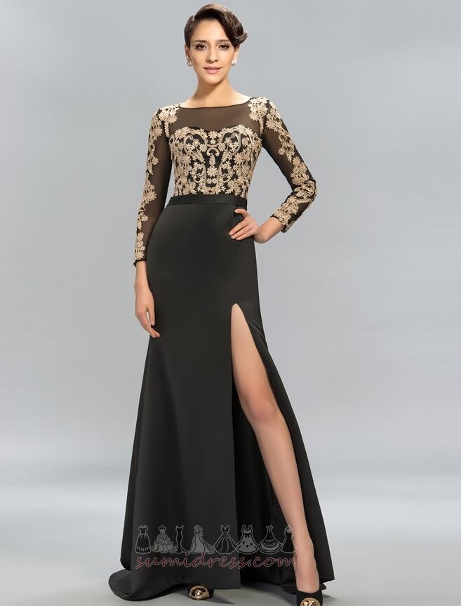 Split Front Medium A Line Elegant Lace Lace Overlay Evening gown