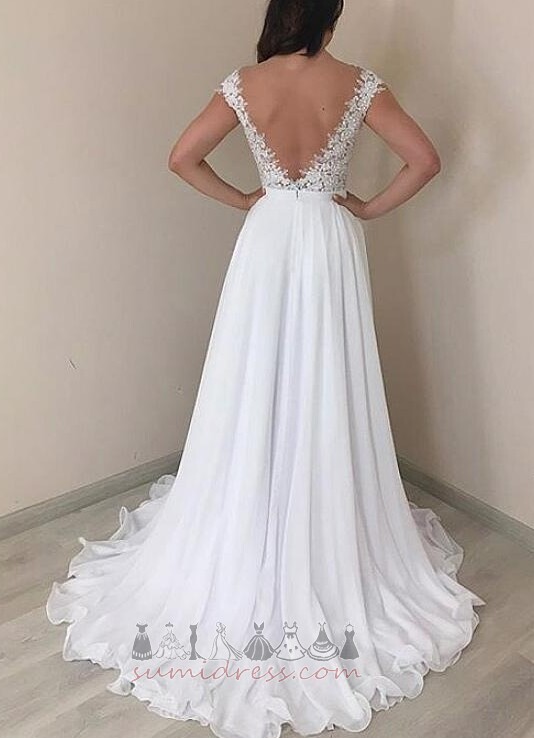 Spring A-Line Lace Lace Romantic Backless Wedding Dress