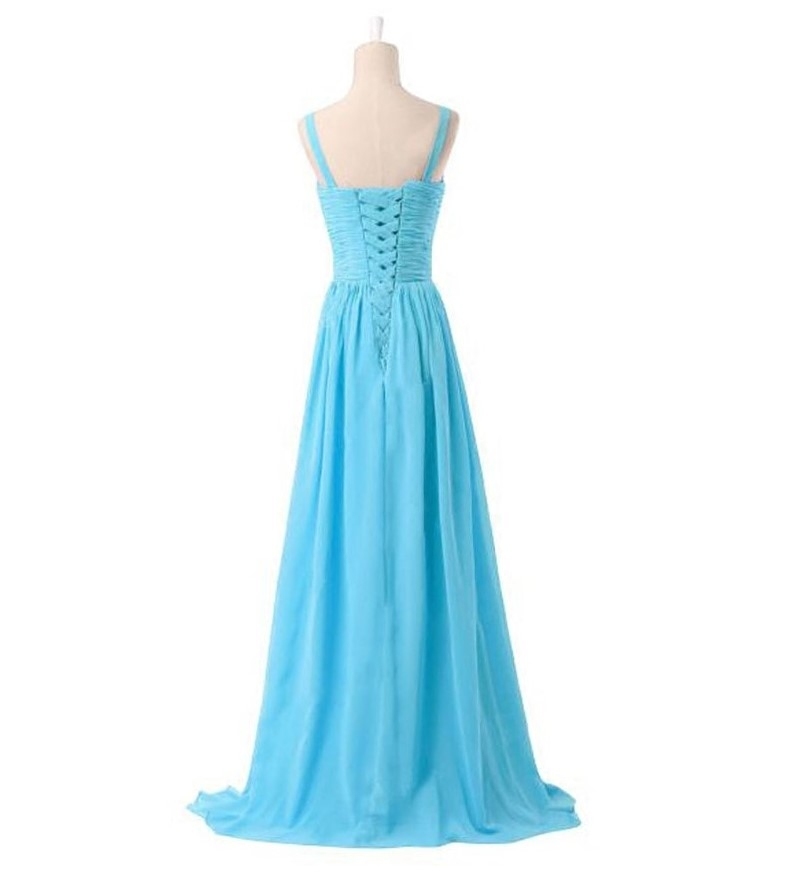 Spring Medium A-Line Lace-up Sweep Train Chiffon Bridesmaid Dress