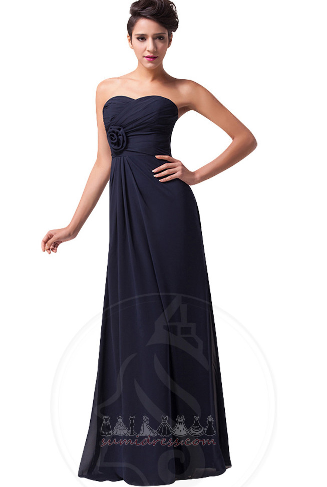 Şifon Bol dökümlü Doğal belden Bir çizgi Askısız Sırtı açık Onur hizmetçi elbise