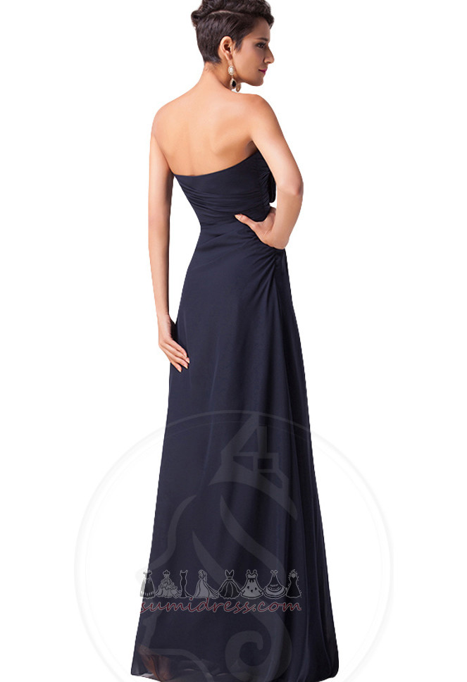 Şifon Bol dökümlü Doğal belden Bir çizgi Askısız Sırtı açık Onur hizmetçi elbise