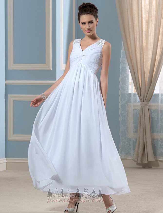 Šifon Jednostavan Ljeto Zatvarač Carstvo Ve-izrez Vjenčanje suknja