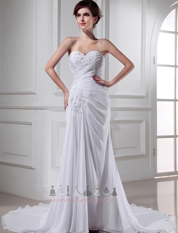 Šifonas Vidutinis Sodas Ilgai Brangioji Ornamento formavimas Vestuvinė suknelė
