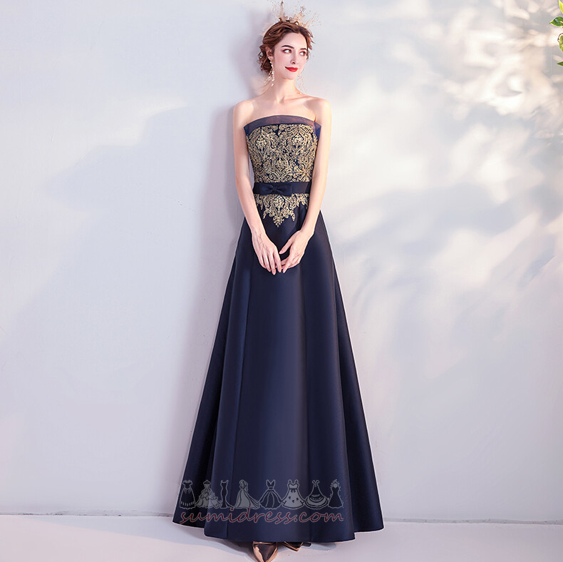 Strapless Natural Waist Elegant A-Line Party Backless Evening Dress