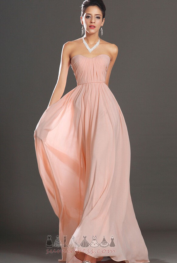 Strapless Sleeveless Pleated Natural Waist Long Elegant Evening Dress
