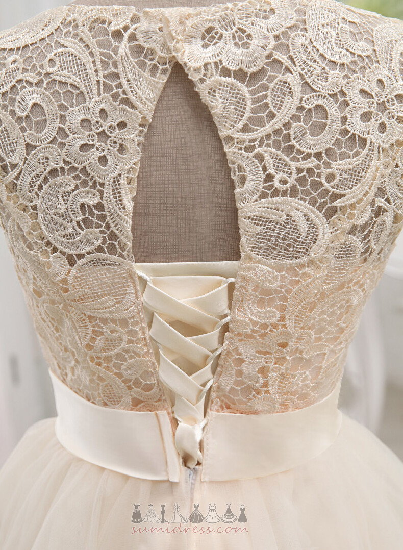 Strik Prinses Ronde Hals Medium Natuurlijk Eenvoudig Bruidsmeisje jurk