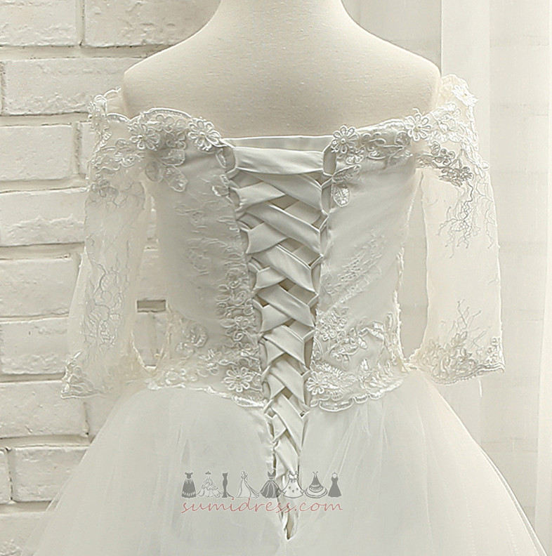 String Dew shoulder Lace Spring Ankle Length Natural Waist Flower Girl Dress
